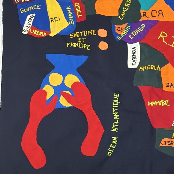 African Patchwork Map Wall Tapestry - Picture 3 of 17